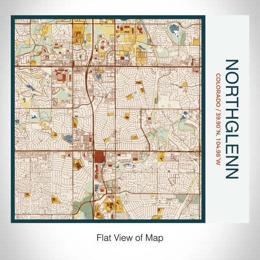 Rendered View of Northglenn Colorado Map on 17oz Stainless Steel Insulated Tumbler in Woodblock Map Style
