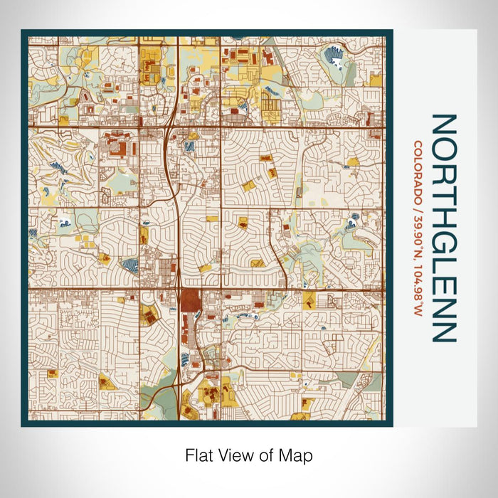 Rendered View of Northglenn Colorado Map on 17oz Stainless Steel Insulated Tumbler in Woodblock Map Style