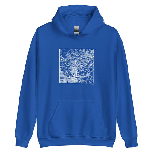 North Little Rock Arkansas  Map Unisex Hoodie Sweater with City inscription in Royal Blue