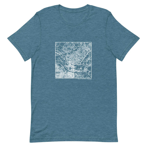 North Little Rock Arkansas  Map Unisex T-Shirt with City inscription in Heather Teal