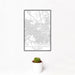 12x18 Northside Historic District Fort Worth Map Print Portrait Orientation in Classic Style With Small Cactus Plant in White Planter