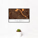 12x18 Northside Historic District Fort Worth Map Print Landscape Orientation in Ember Style With Small Cactus Plant in White Planter