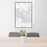 24x36 Northside Historic District Fort Worth Map Print Portrait Orientation in Classic Style Behind 2 Chairs Table and Potted Plant