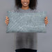 Person holding 20x12 Custom Northside Historic District Fort Worth Map Throw Pillow in Afternoon