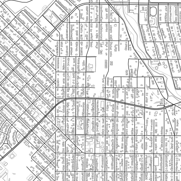 Northside Historic District Fort Worth Map Print in Classic Style Zoomed In Close Up Showing Details