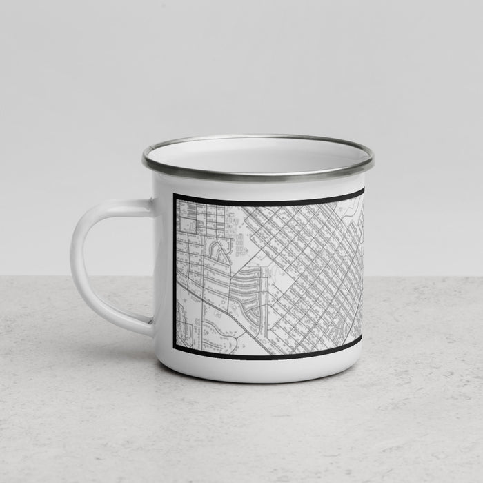 Left View Custom Northside Historic District Fort Worth Map Enamel Mug in Classic