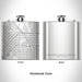 Rendered View of NorthSide Historic District Fort Worth Map Engraving on 6oz Stainless Steel Flask