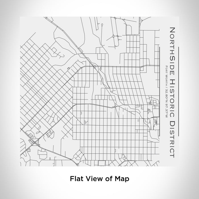 Rendered View of NorthSide Historic District Fort Worth Map Engraving on 17oz Stainless Steel Insulated Tumbler in White