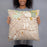 Person holding 18x18 Custom Northside Historic District Fort Worth Map Throw Pillow in Woodblock