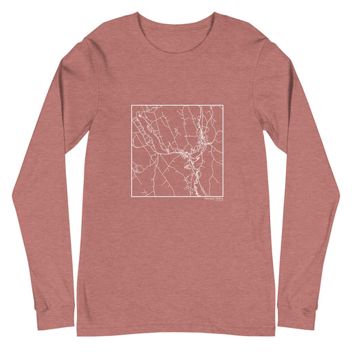 Norway Maine  Map Unisex Long-Sleeve T-shirt with City inscription in Heather Mauve