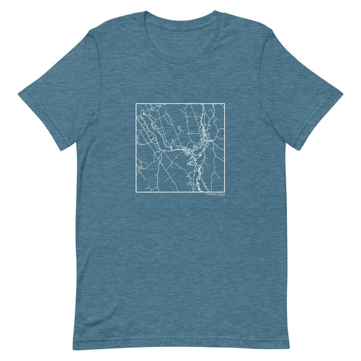 Norway Maine  Map Unisex T-Shirt with City inscription in Heather Teal
