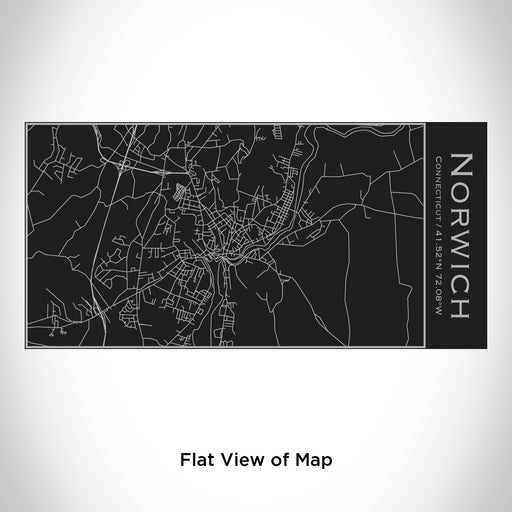 Rendered View of Norwich Connecticut Map Engraving on 17oz Stainless Steel Insulated Cola Bottle in Black