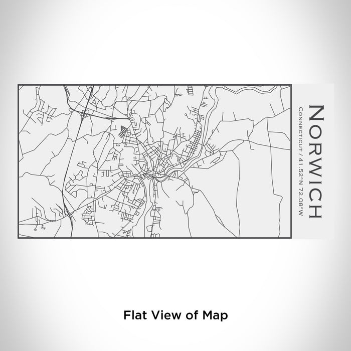 Rendered View of Norwich Connecticut Map Engraving on 17oz Stainless Steel Insulated Cola Bottle in White