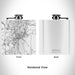 Rendered View of Norwich Connecticut Map Engraving on 6oz Stainless Steel Flask in White