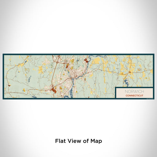 Flat View of Map Custom Norwich Connecticut Map Enamel Mug in Woodblock