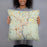Person holding 18x18 Custom Norwich Connecticut Map Throw Pillow in Woodblock