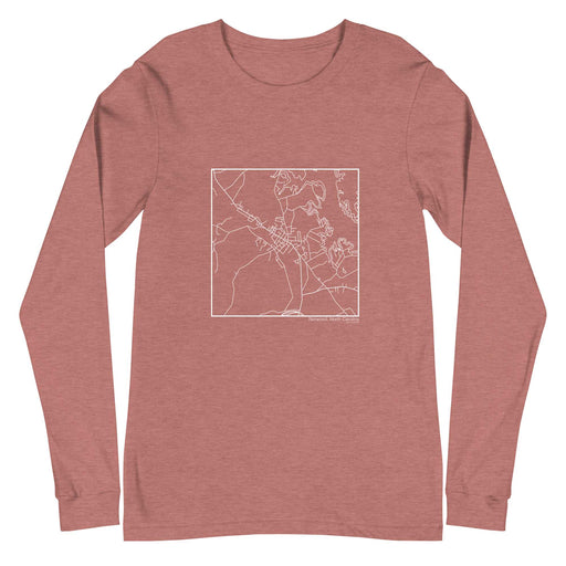 Norwood North Carolina  Map Unisex Long-Sleeve T-shirt with City inscription in Heather Mauve