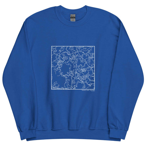 Nottely Lake Georgia  Map Unisex Crewneck Sweater with City inscription in Royal Blue