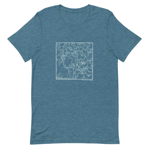 Nottely Lake Georgia  Map Unisex T-Shirt with City inscription in Heather Teal