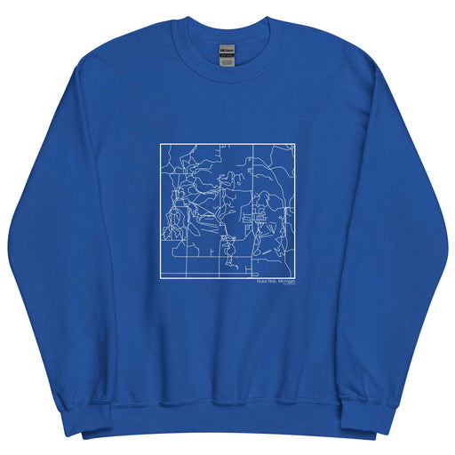 Nubs Nob Michigan  Map Unisex Crewneck Sweater with City inscription in Royal Blue