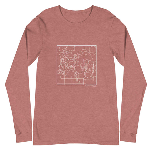 Nubs Nob Michigan  Map Unisex Long-Sleeve T-shirt with City inscription in Heather Mauve