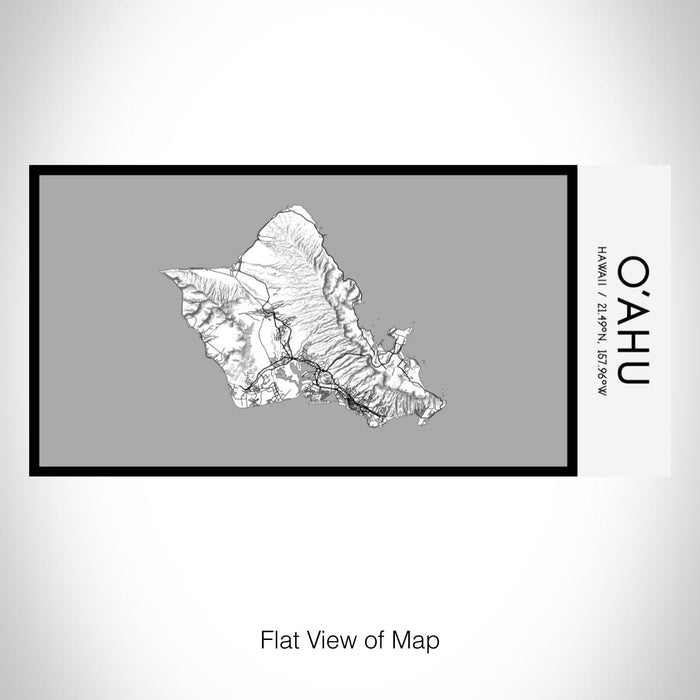 Rendered View of O'ahu Hawaii Map on 17oz Stainless Steel Insulated Bottle with printed classic style map