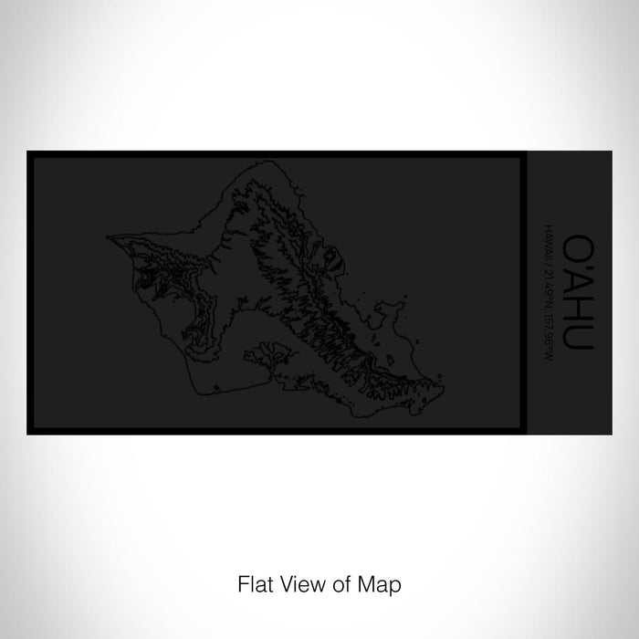 Rendered View of O'ahu Hawaii Map on 17oz Stainless Steel Insulated Cola Bottle in Stainless in Matte Black