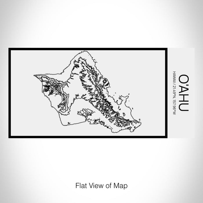 Rendered View of O'ahu Hawaii Map on 17oz Stainless Steel Insulated Cola Bottle in Stainless in Matte White
