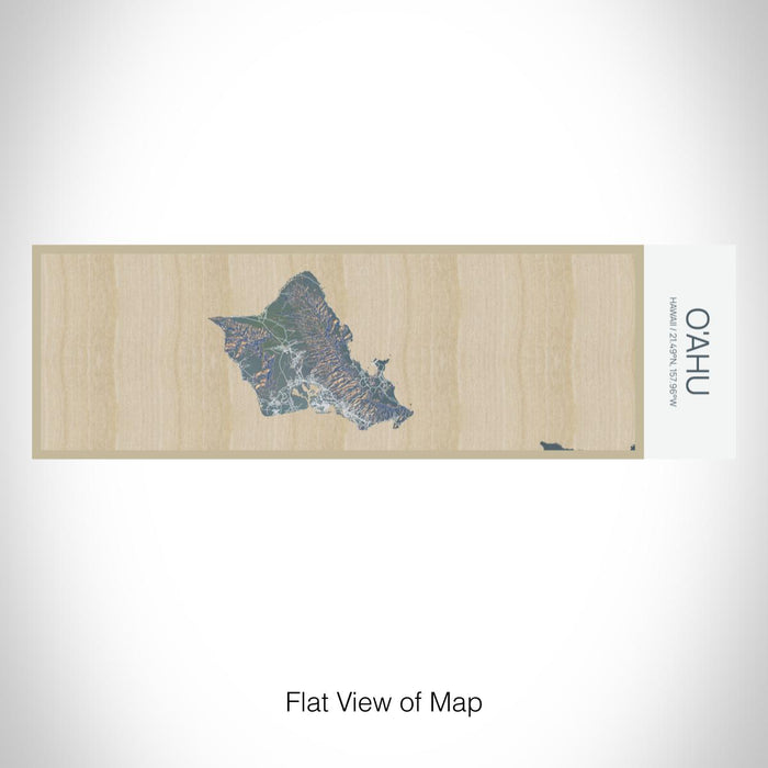 Rendered View of O'ahu Hawaii Map on 10oz Stainless Steel Insulated Cup in Afternoon with Sliding Lid