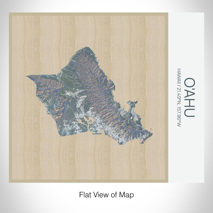 Rendered View of O'ahu Hawaii Map on 17oz Stainless Steel Insulated Tumbler in Afternoon Map Style