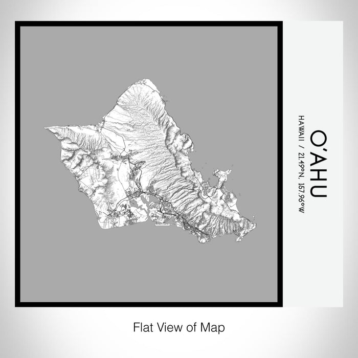 Rendered View of O'ahu Hawaii Map on 17oz Stainless Steel Insulated Tumbler in Classic Map Style