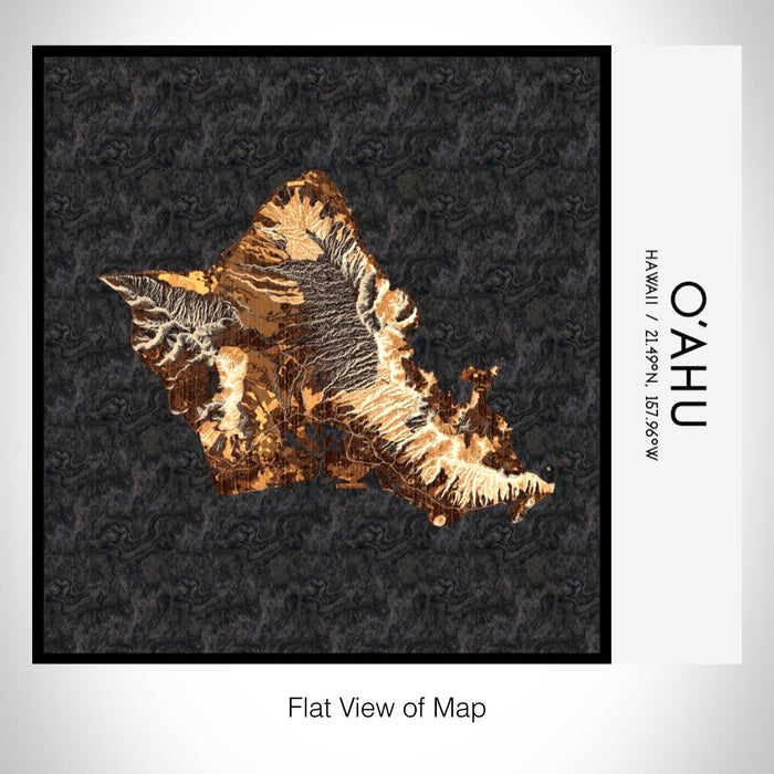 Rendered View of O'ahu Hawaii Map on 17oz Stainless Steel Insulated Tumbler in Ember Map Style