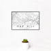 12x18 Oak Hill West Virginia Map Print Landscape Orientation in Classic Style With Small Cactus Plant in White Planter