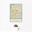 12x18 Oak Hill West Virginia Map Print Portrait Orientation in Woodblock Style With Small Cactus Plant in White Planter