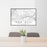 24x36 Oak Hill West Virginia Map Print Lanscape Orientation in Classic Style Behind 2 Chairs Table and Potted Plant