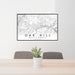 24x36 Oak Hill West Virginia Map Print Lanscape Orientation in Classic Style Behind 2 Chairs Table and Potted Plant