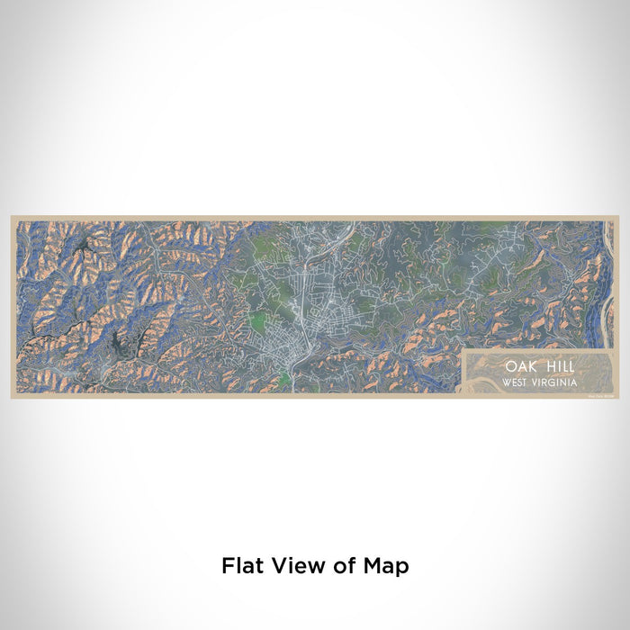 Flat View of Map Custom Oak Hill West Virginia Map Enamel Mug in Afternoon