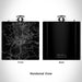 Rendered View of Oak Hill West Virginia Map Engraving on 6oz Stainless Steel Flask in Black