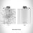 Rendered View of Oak Hill West Virginia Map Engraving on 6oz Stainless Steel Flask in White