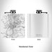 Rendered View of Oak Hill West Virginia Map Engraving on 6oz Stainless Steel Flask in White