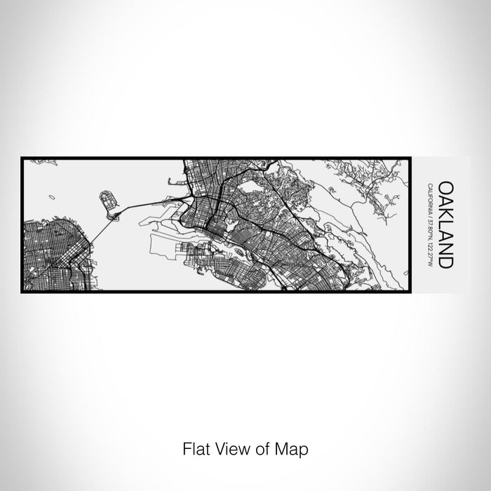 Rendered View of Oakland California Map on 10oz Stainless Steel Insulated Cup in Matte White with Sliding Lid