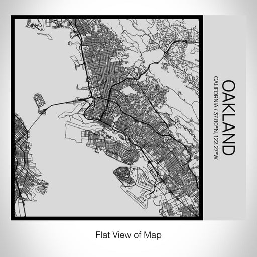 Rendered View of Oakland California Map on 17oz Stainless Steel Insulated Tumbler in Tactile Lines with Succulent in Background