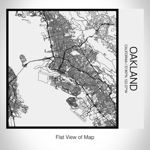 Rendered View of Oakland California Map on 17oz Stainless Steel Insulated Tumbler in Matte White with Tactile Lines