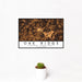 12x18 Oak Ridge North Carolina Map Print Landscape Orientation in Ember Style With Small Cactus Plant in White Planter