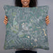 Person holding 22x22 Custom Oak Ridge North Carolina Map Throw Pillow in Afternoon