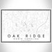 Oak Ridge North Carolina Map Print Landscape Orientation in Classic Style With Shaded Background