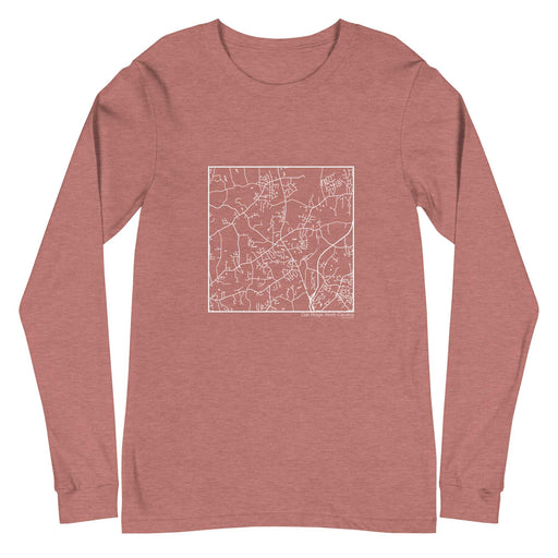 Oak Ridge North Carolina  Map Unisex Long-Sleeve T-shirt with City inscription in Heather Mauve