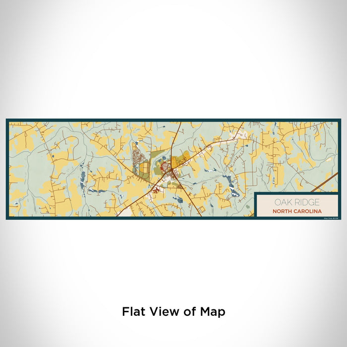 Flat View of Map Custom Oak Ridge North Carolina Map Enamel Mug in Woodblock