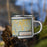Right View Custom Oak Ridge North Carolina Map Enamel Mug in Woodblock on Grass With Trees in Background