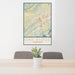 24x36 Oak Ridge Tennessee Map Print Portrait Orientation in Woodblock Style Behind 2 Chairs Table and Potted Plant